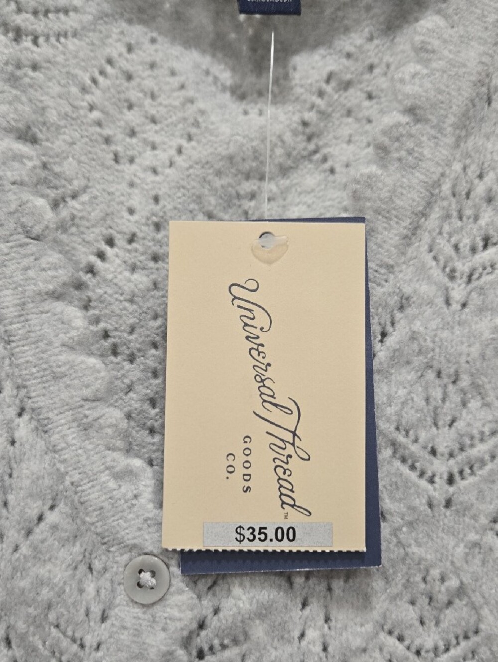 Universal Thread Button Front Scalloped Hem Lightweight Cardigan- NWT - Picture 3 of 11